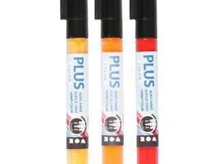 Plus Color Tusch, L: 14,5 cm, streg 1-2 mm, 5,5 ml, 3stk./ 1 pk.