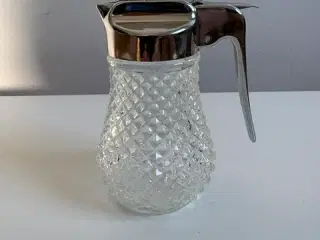 Glaskande med metal låg og hældetud, sirupdispense