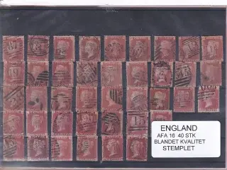 England - AFA 16 - 40 Stk. - Blandet Kvalitet - Stemplet