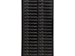 Stickers, velkommen, ark 10x23 cm, sort, 1 ark