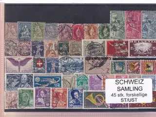 Schweiz Samling - 45 stk.  stemplet/ustemplet