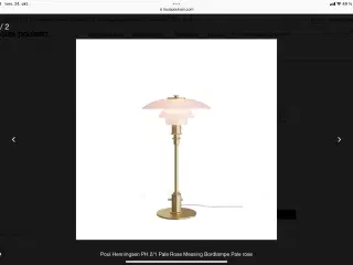 PH bordlampe 2/1 Pale Rose messing