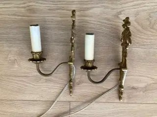 Væglampetter af messing 