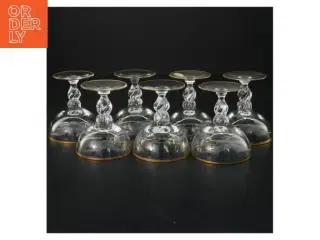 Champagneglas med guldkant Lyngby glas"måge"(str. 8x7 cm)