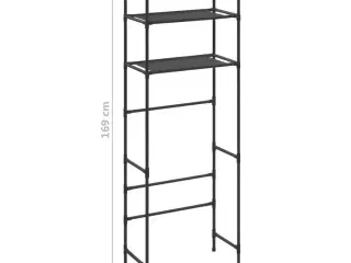 Opbevaringsstativ med 3 hylder 53x28x169 cm sort
