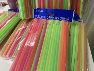 100 stk. Plastik sugerør med Ske ( Slushice sugerø