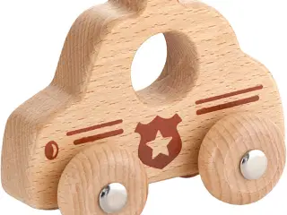 VIGA Lille Politibil i Bøgetræ - 9x7,5 cm