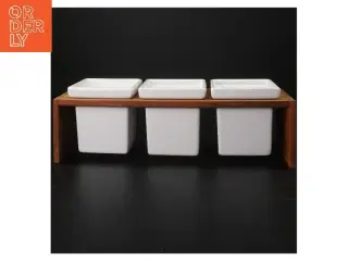 Skål sæt med 3 beholdere og trækstand (str. 33x11 cm)