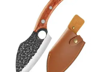 2 stk. Køkkenkniv med ergonomisk håndtag - Brun