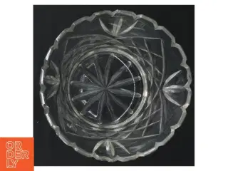 Glasvase med diamantmønster (str. Ø 14 cm)