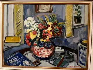 Oliemaleri med ramme, ca. H 58 x B 75 cm