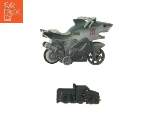 Legetøjsmotorcykel og lastbil (str. 8,5 cm)