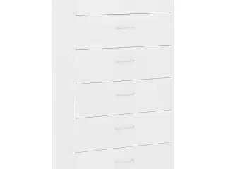 Kommode med 6 skuffer 50x34x96 cm konstrueret træ hvid