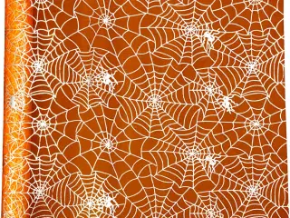 Elegant orange bordløber i organza - 3,5 m lang