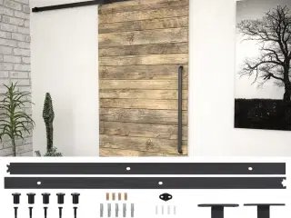 Skinnesæt til skydedør SKIEN 183 cm stål sort