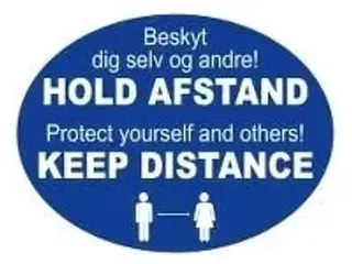 50 stk. Hold afstand Selvklæbende gulvfolie oval B400 x D300 mm Dank/Engelsk