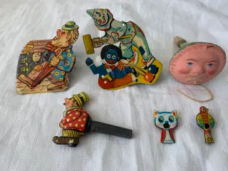 Bliklegetøj gammel, med bevægelse og lyd pæne.