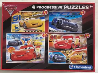 4 progressive PUZZLES, Disney Car`s, Puslespil
