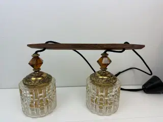 Retro lampe i palisander, messing og glas