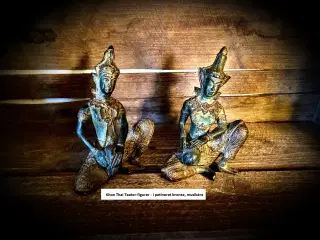 * Khon Thai Teater-figurer - i patineret bronze, m