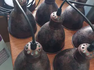 Loft lamper i metal - 7 stk.