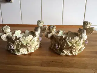 2 Lysestager med Engle