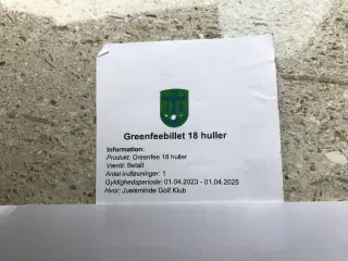 2 stk. greenfeebilletter Juelsminde Golf Klub.