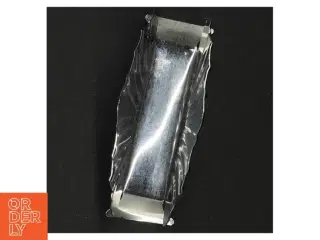 Gammel Sølvfarvet metalservietholder (str. 9 x 2 cm)