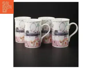 Dekorative krus med hundemotiv, 4 styk fra Summer Blues (str. 4 styk, 11 cm)