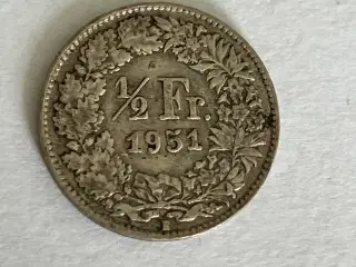 1/2 Franc Switzerland 1951