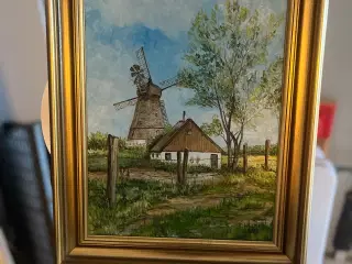 Maleri af mølle