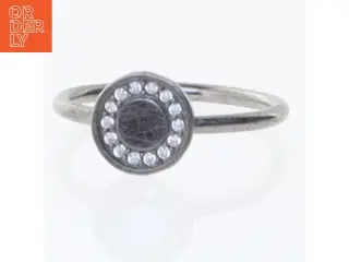 Dyrberg/Kern sølvring med krystalpynt (str. 49 mm)