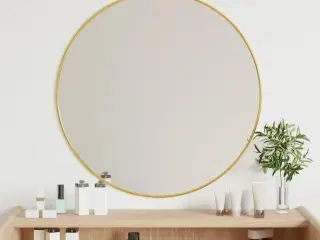 Vægspejl Ø 60 cm rund guldfarvet