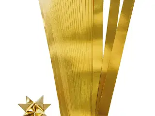 Stjernestrimler, L: 45 cm, B: 15 mm, diam. 6,5 cm, guld, 100 strimler/ 1 pk.