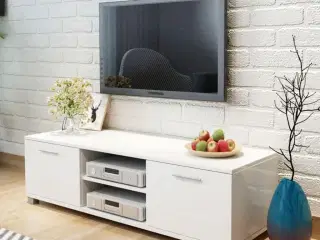 Tv-bord 120x40,5x35 cm hvid højglans