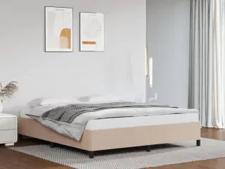 Sengeramme 180x200 cm kunstlæder cappuccinofarvet