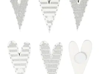Stickers, aflange hjerter, str. 25x45 mm, 8stk./ 1 pk.