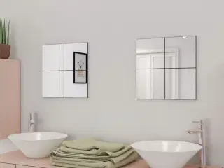 Rammeløse spejlfliser 8 dele 20,5 cm glas
