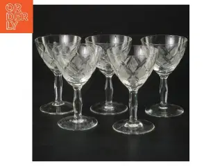 Wien Antik Krystalglas sæt 5 stk (str. 6 stk Ø 5,5 cm længde 8,5 cm)