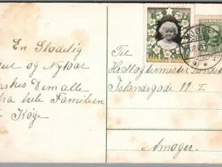 Julemærke 1909 på Postkort