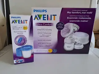 Philips Avent brystpumpe + 5 opbevarings kopper