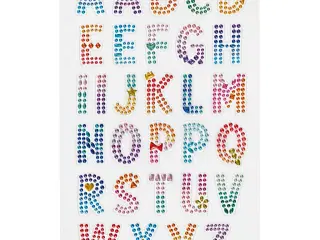 Diamond stickers, alfabet, ark 10x16 cm, 1 ark