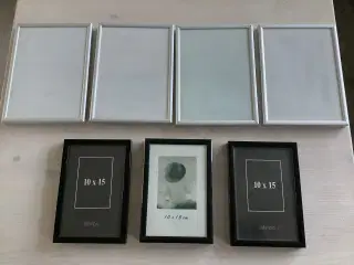 Billedrammer sort 15x10cm og sølv 18x13 cm