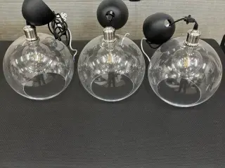 Lamper af glas 3 stk incl pærer