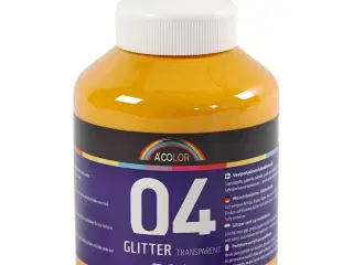 Akrylmaling Glitter, varm gul, 500ml/ 1 fl.