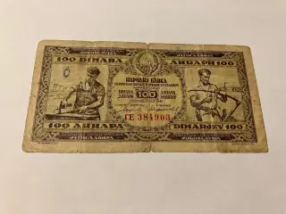 100 Dinara Yugoslavia 1946 - Bad condition!