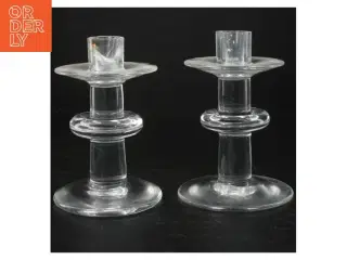 Glas lysestager (str. H. 15 cm)