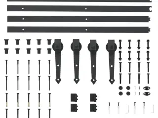 Hardwarekit til skydedør 2 x 183 cm stål sort