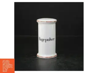 Bing & Grøndahl porcelænsdåse med låg til bagepulver fra B&G (str. 11 cm)