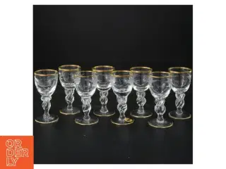 lyngby glas med guldkant"måge"(str. 8x4 cm)
